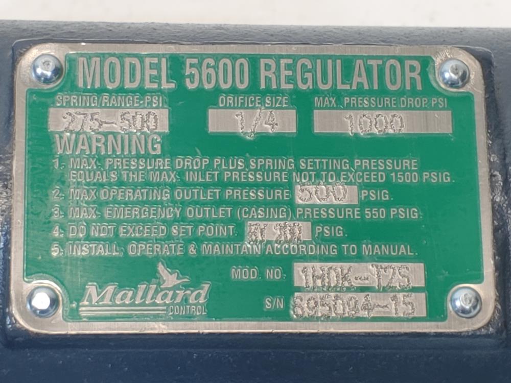 Mallard 5600 Regulator, Part#: 5600-1HDK-T2S