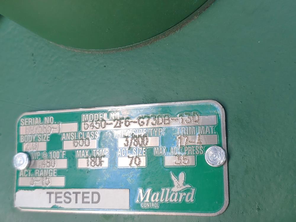 Mallard 2" 600# Control Valve Model: 5450-2F6-G73DB-13Q