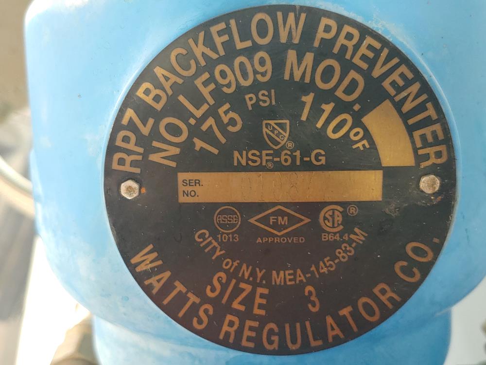WATTS LF909 Reduced Pressure Zone Assembly 