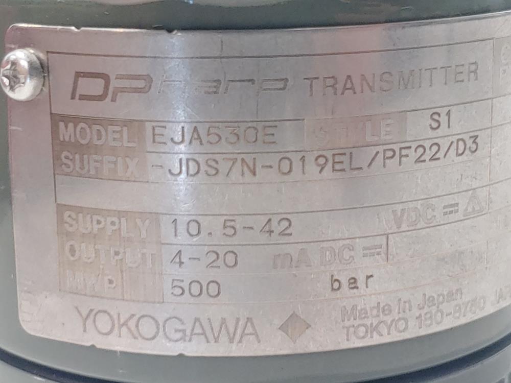 YOKOGAWA  DP Harp Transmitter S1 Model: EJA530E w/ Manifold