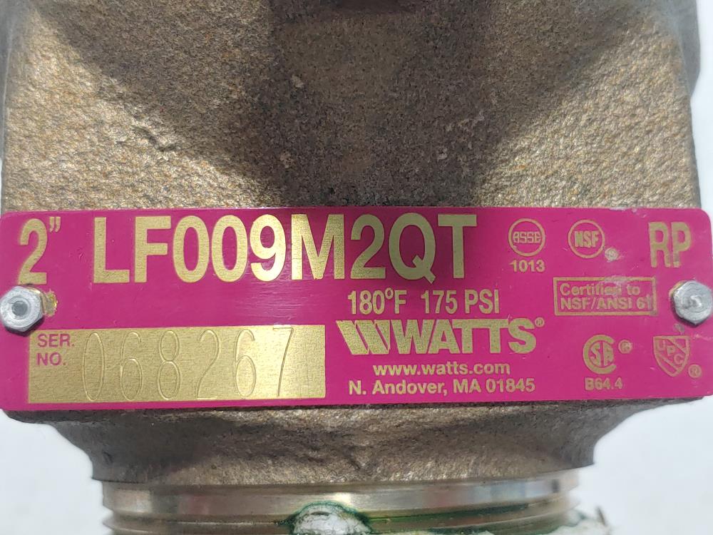 Watts 2" Lead Free Reduced Pressure Zone Backflow Preventer 009M2QT
