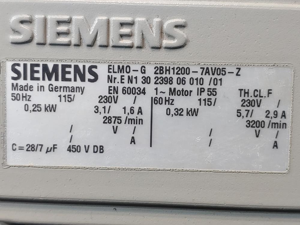 Siemens Elmo ELMO-G 2BH1200-7AV05-Z Blower 