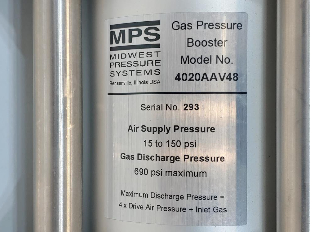 Midwest Pressure Systems Gas Pressure Booster Model#: 4020AAV48