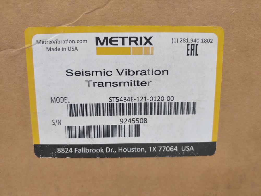 Metrix Seismic Vibration Transmitter Model: ST5484E-121-0120-00