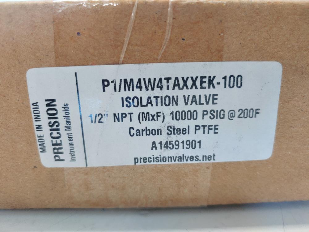 Precision Instruments 1/2" NPT CS Manifold Valve P1/M4W4TAXXEK-100