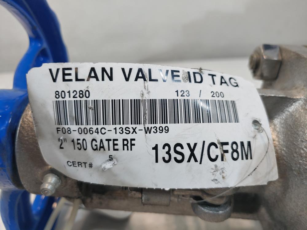 Velan 2" 150# RF Gate Valve FIG: F08-0064C-13SX-W399