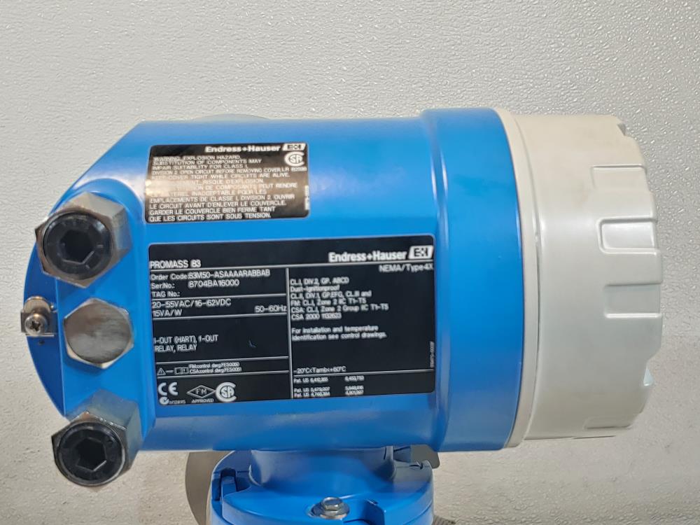 Endress Hauser Promass83M 2" 150# Coriolis Flowmeter 83M50-ASAAAARABBAB