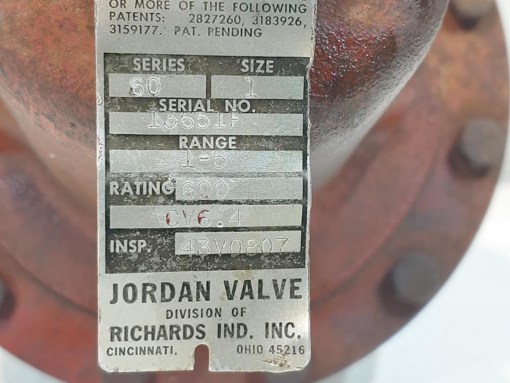 Jordan 1" Sliding Gate Pressure Regulator Model 60 Rating 600