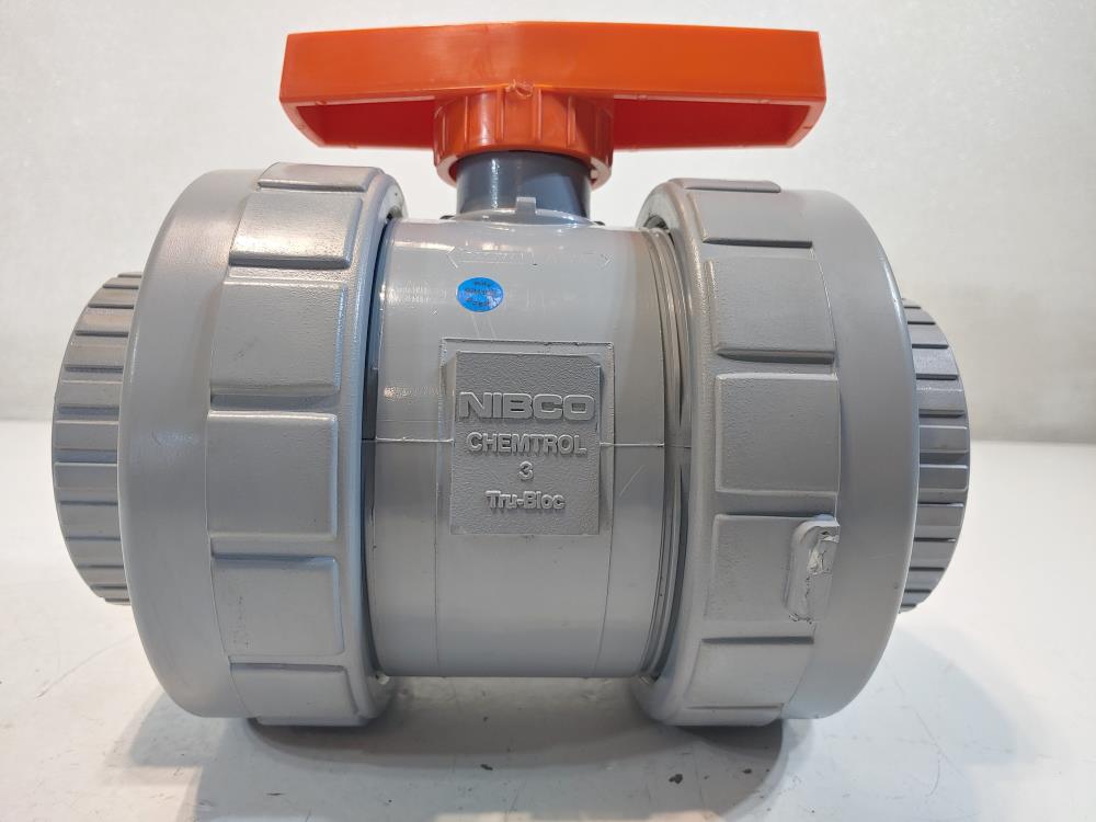 Nibco 3" Chemtrol, Socket, Tru-Bloc Tru Union, CPVC Ball Valve