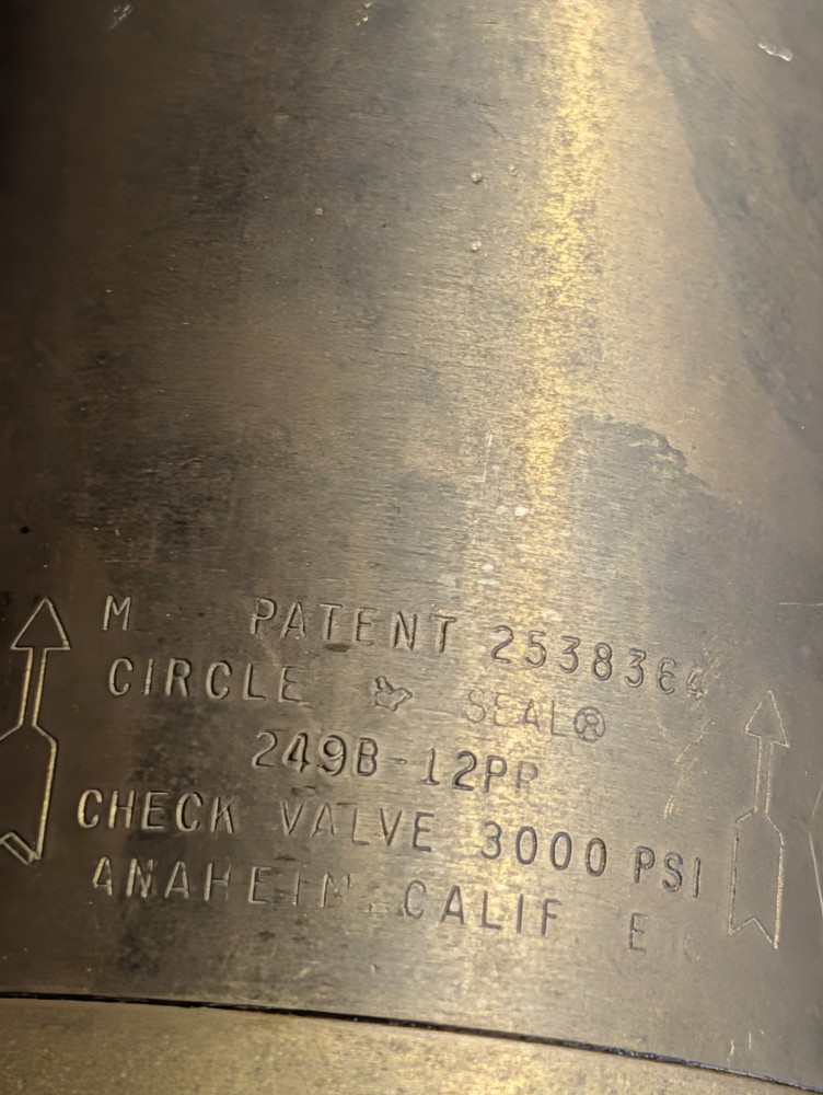 Circle Seal 1-1/2" Check Valve Model 249B-12PP