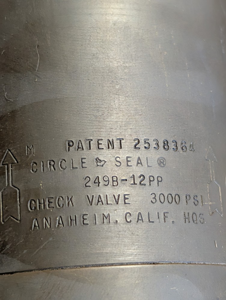 Circle Seal 1-1/2" Check Valve Model 249B-12PP