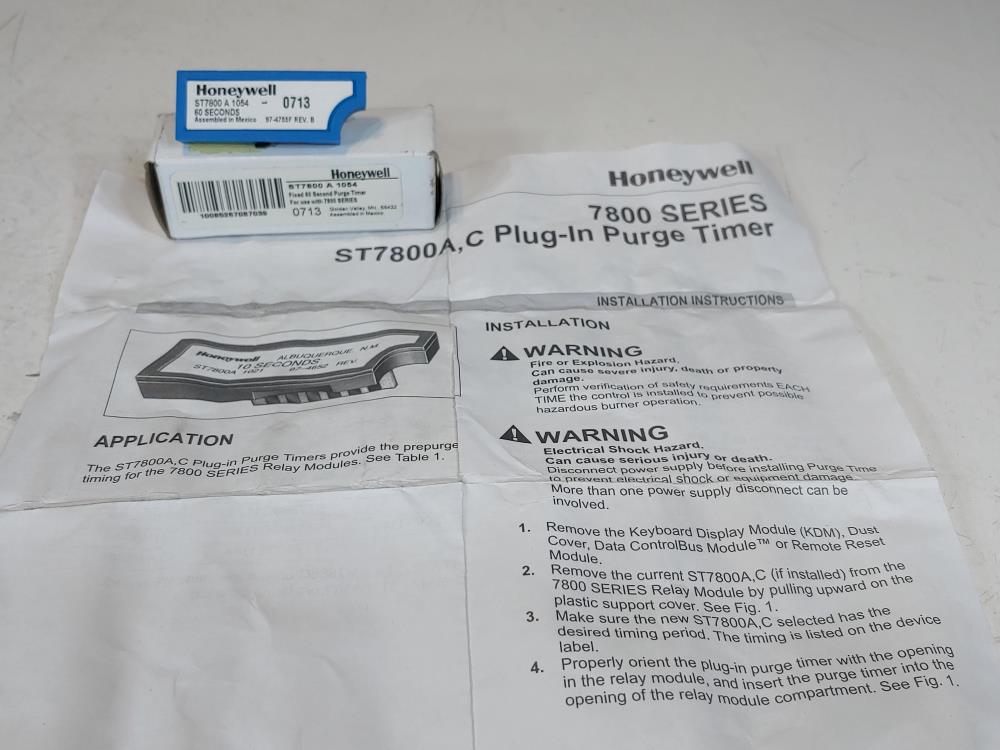 Honeywell 60 Second Purge Timer ST7800 A 1054