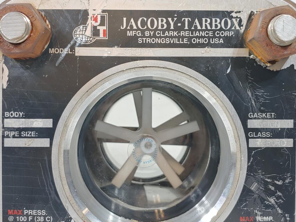 Jacoby Tarbox 4" 300# Rotor Flanged Bulls-Eye Flow Indicator 316SS 