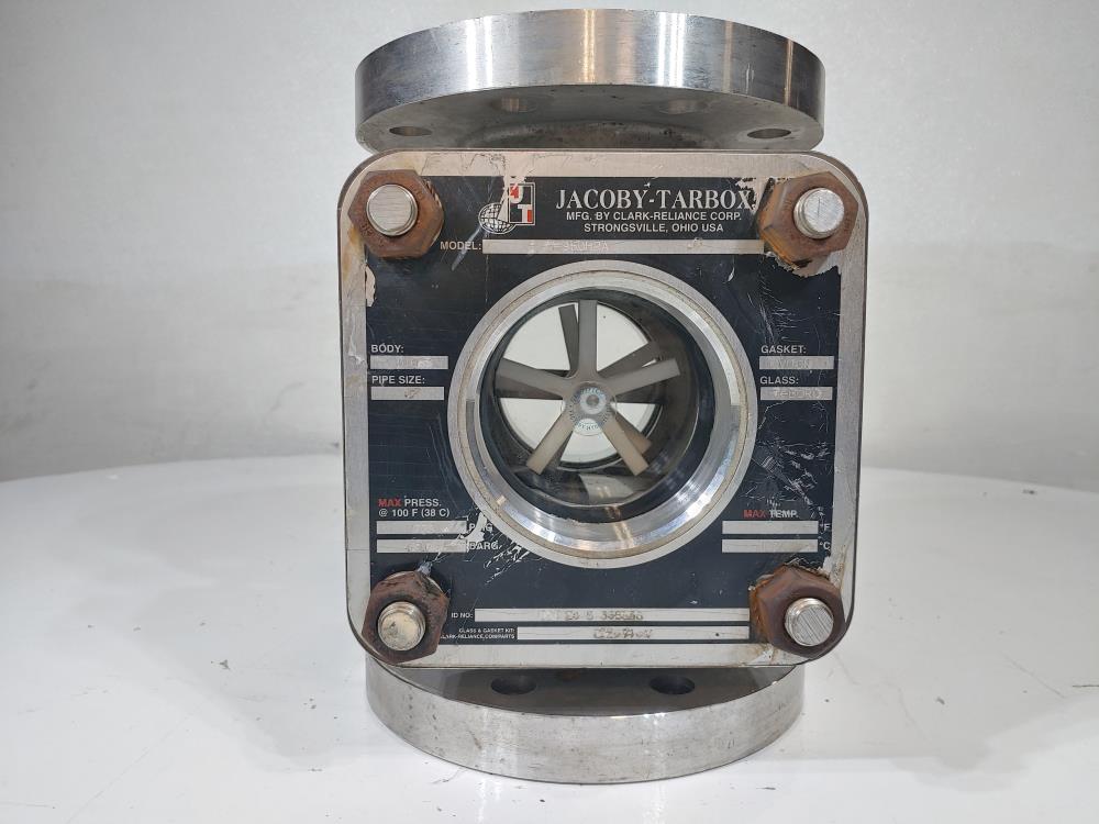 Jacoby Tarbox 4" 300# Rotor Flanged Bulls-Eye Flow Indicator 316SS 