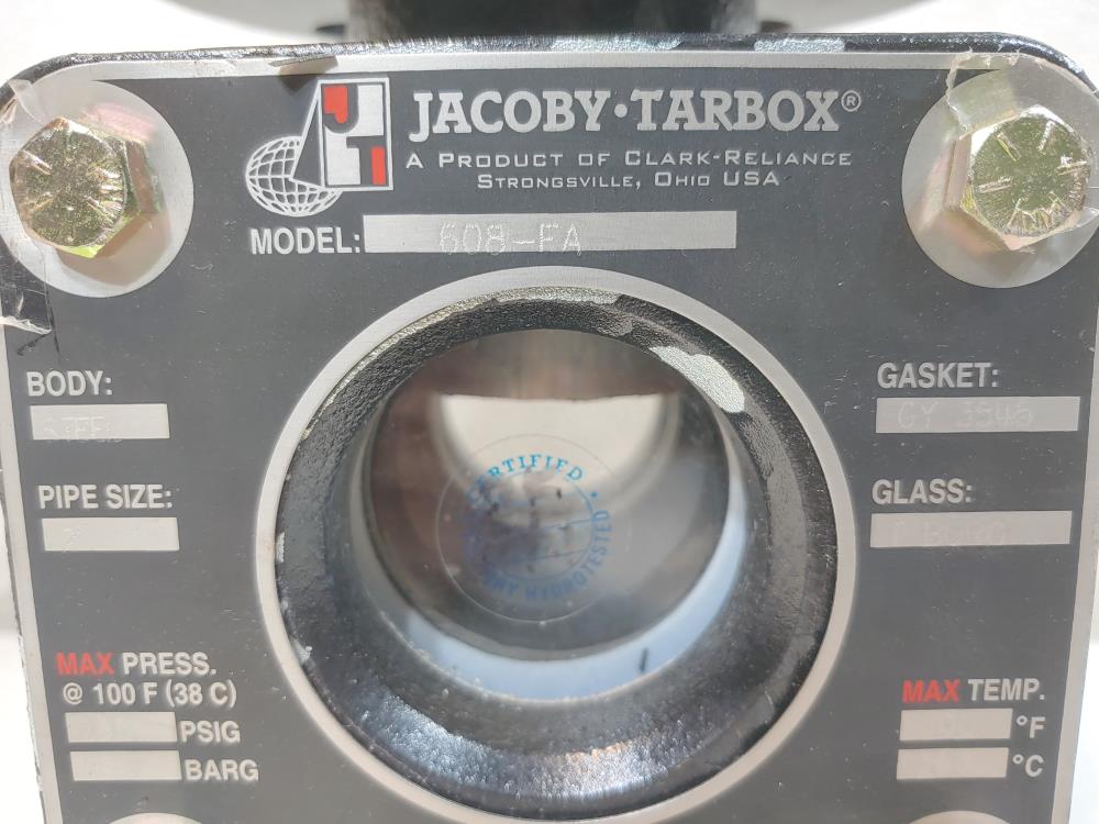 Jacoby Tarbox 2" Plain WCB Bulls-Eye Flanged Sight Flow Indicator 608-FA