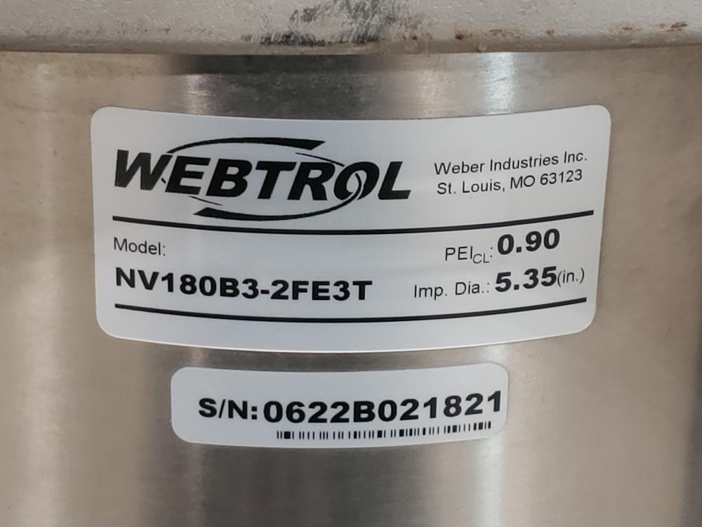 Webtrol NV180B3-2FE3T NV Series Vertical Booster Pump w/ WEG 20 HP Motor