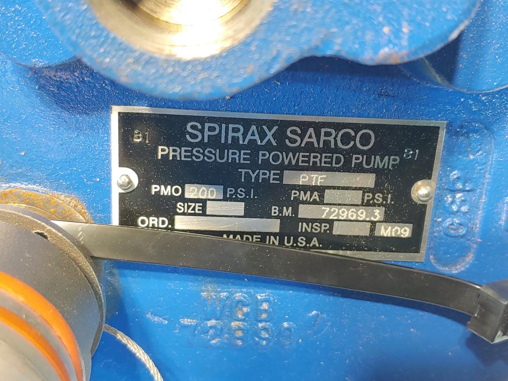 Spirax Sarco Pressure Powered Pump Type PTF W/ Power Pivot 