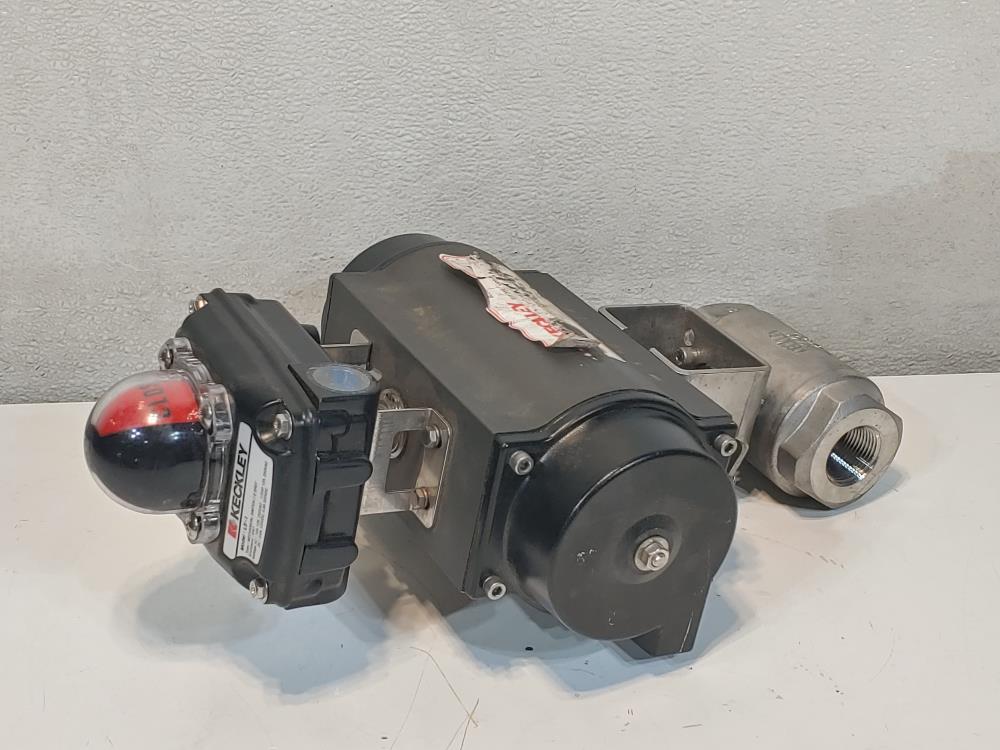 Keckley C-1000SR4 Spring Return Actuator w/ 1" Ball Valve & Mechanical Switch