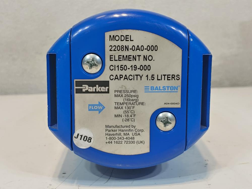 Parker Balston Compressed Air Filter Model# 2208N-0A0-000