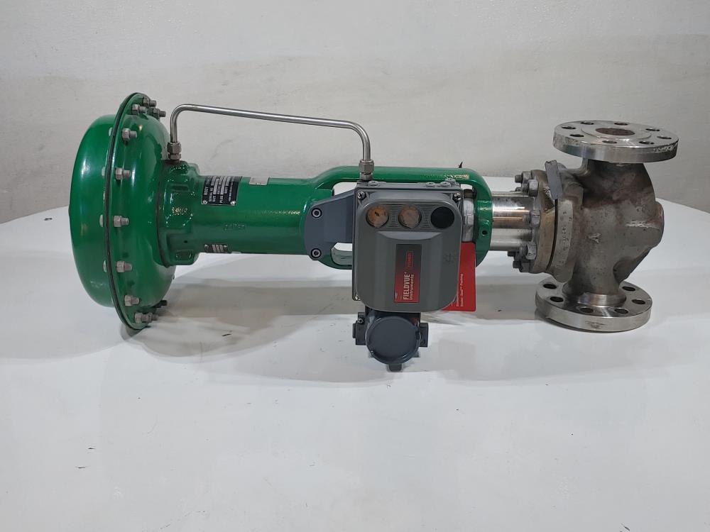 Fisher 2" 300# Actuated Control Valve Type E7 w/ Fieldvue Positioner DVC6000