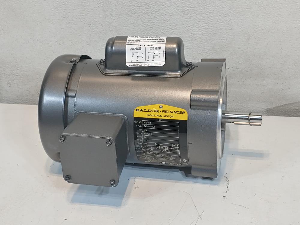 Baldor Reliance Electric Motor 1/4 HP, 115/230V, 1725RPM, 1PH, KL3403