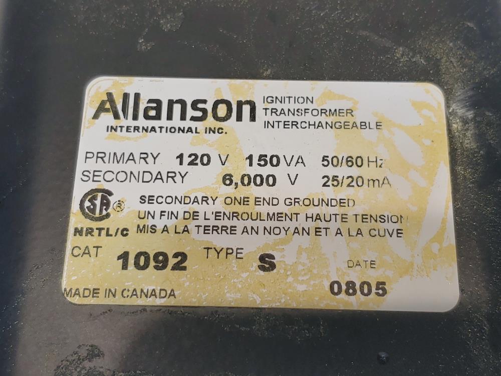 Allanson 1092 Type S  Ignition Transformer
