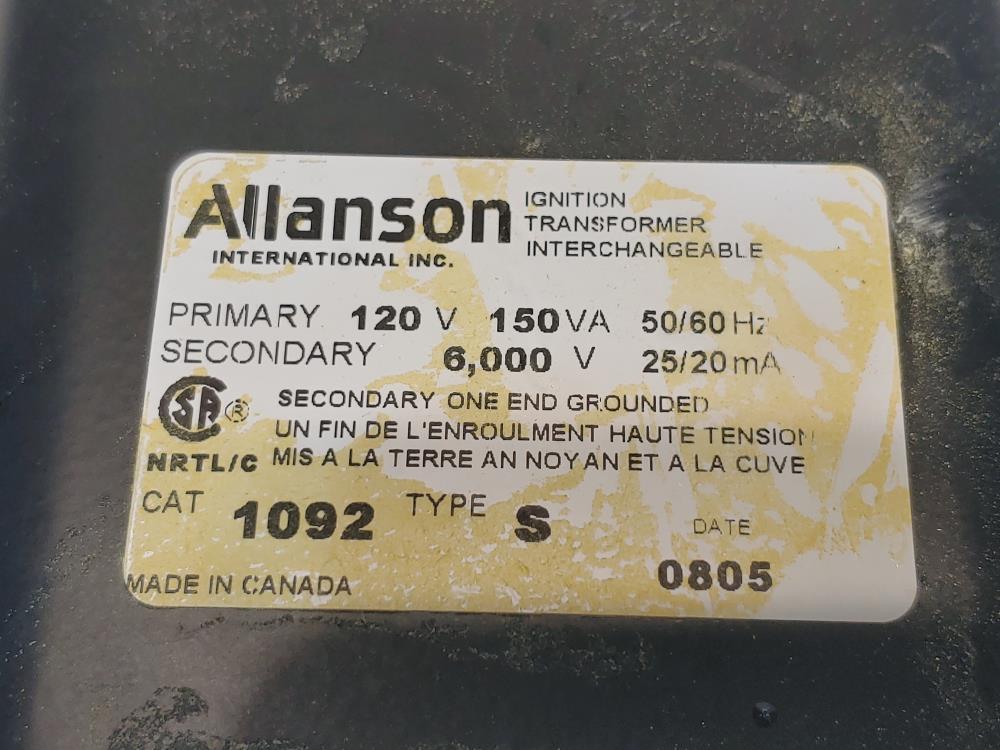 Allanson 1092 Type S Ignition Transformer