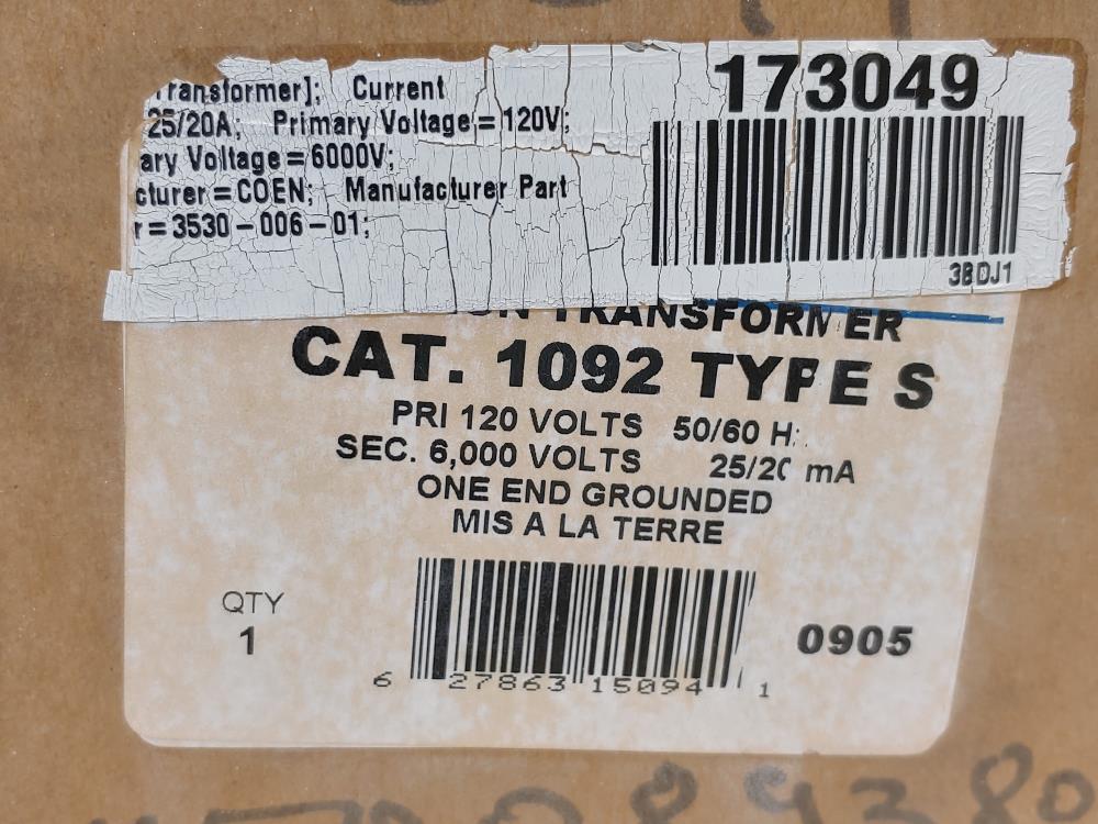 Allanson 1092 Type S  Ignition Transformer