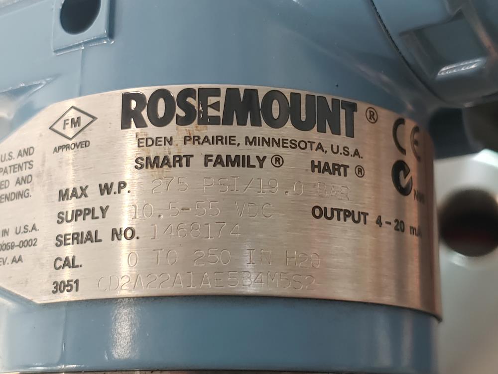 Rosemount 3051 Smart Hart Family Pressure Transmitter 3051CD2A22A1AE5B4M5S2