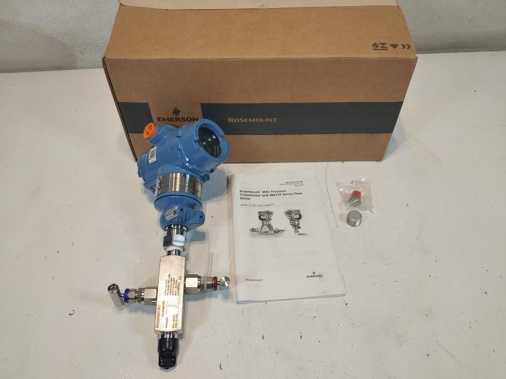 Rosemount 3051 Smart Family Pressure Transmitter 3051TG4A2B21AS5E5M5 w/Manifold 