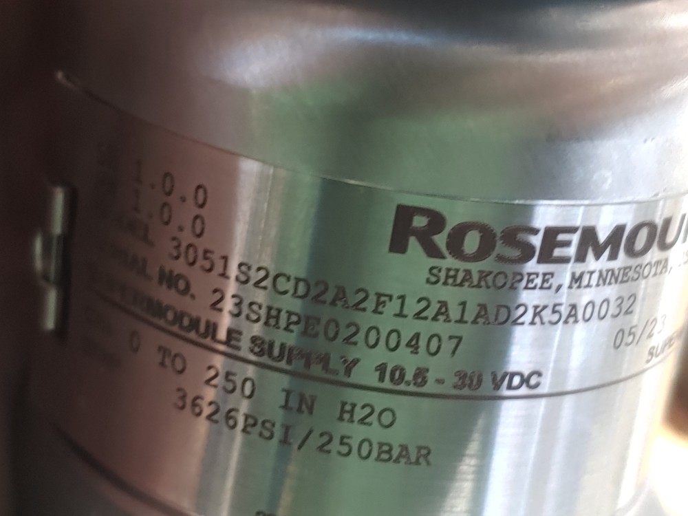 Rosemount 3051 Pressure Transmitter 3051S2CD2A2F12A1AD2K5A0032