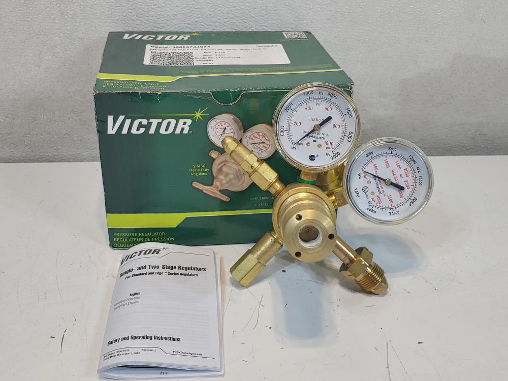 Victor Model SR4F-580 Heavy Duty/High Capacity Inert Gas Single Stage Regulator 