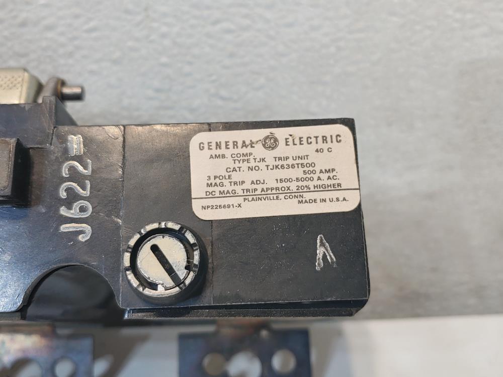 G.E Molded Case Circuit Breaker Cat #TJK636F000 w/ Trip Unit