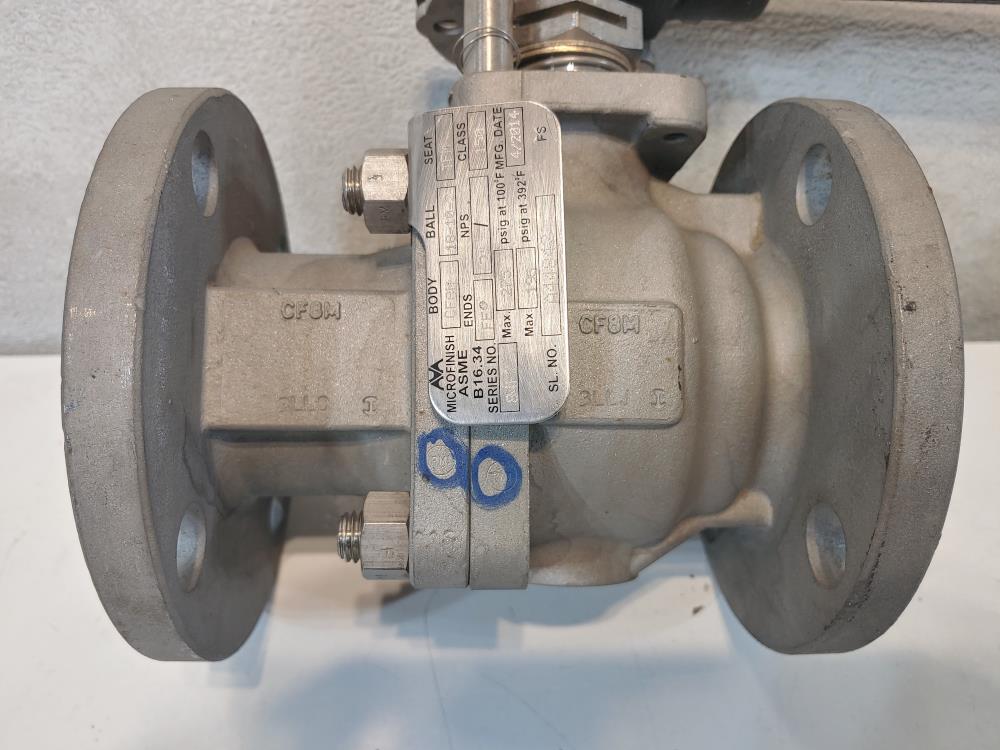 MicroFinish Valve 2" 150# Ball Valve w/ Handle CF8M Full Port 