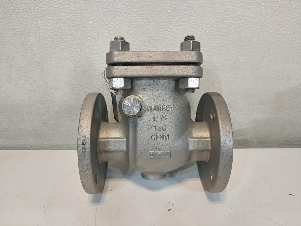 Warren 1-1/2" 150# CF8M RF Swing Check Valve