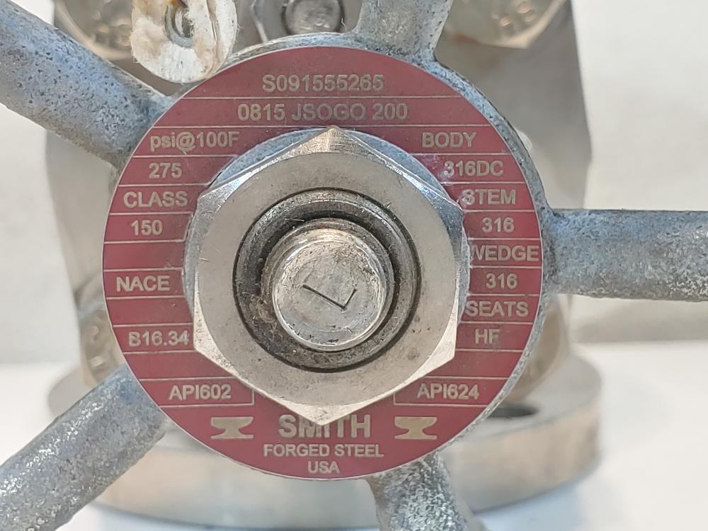 Smith 2"150 # RF Gate Valve 316