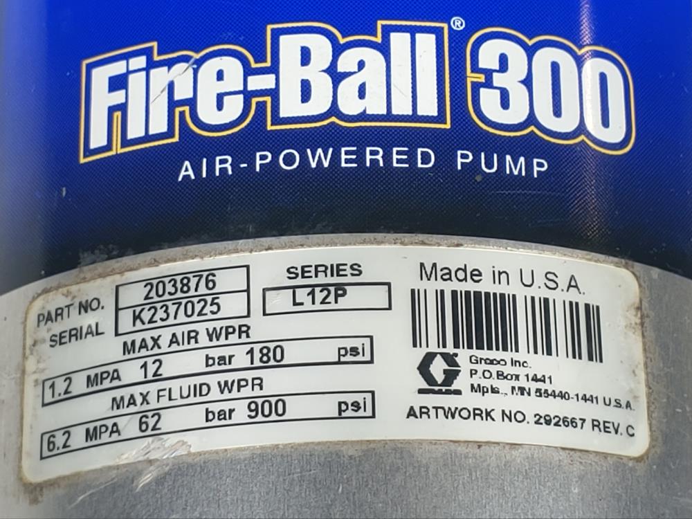 Graco Fire-Ball Air Power Oil Pump Part#: 203876