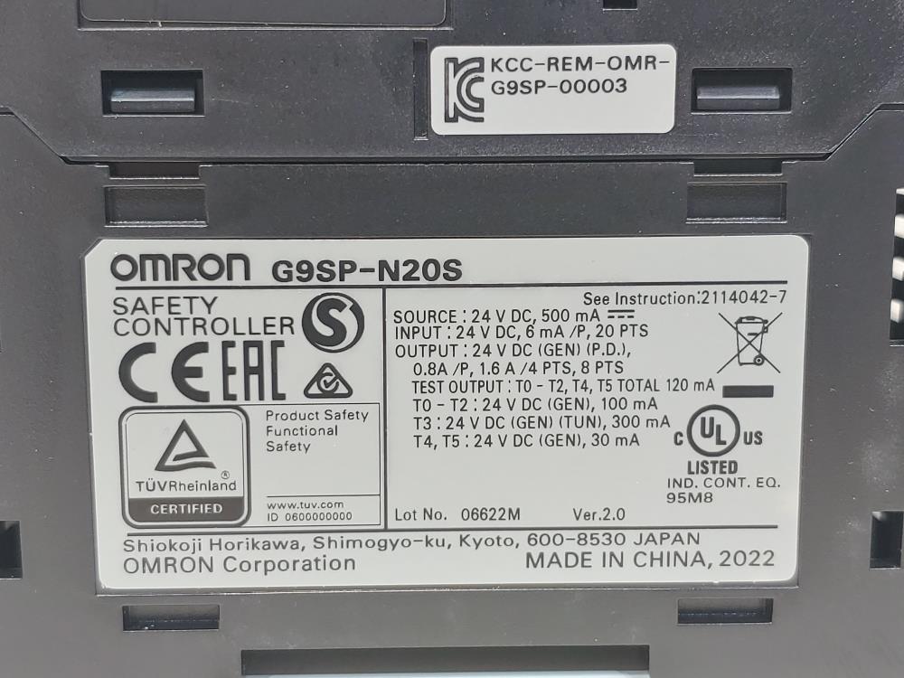 Omron G9SP Safety Controller G9SP-N20S