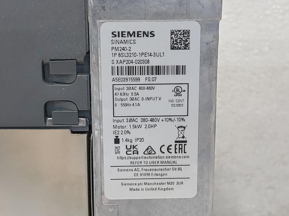 Siemens Sinamics Kit: Power Module 6SL3210-1PE14-3UL1, Control Unit & Panel 