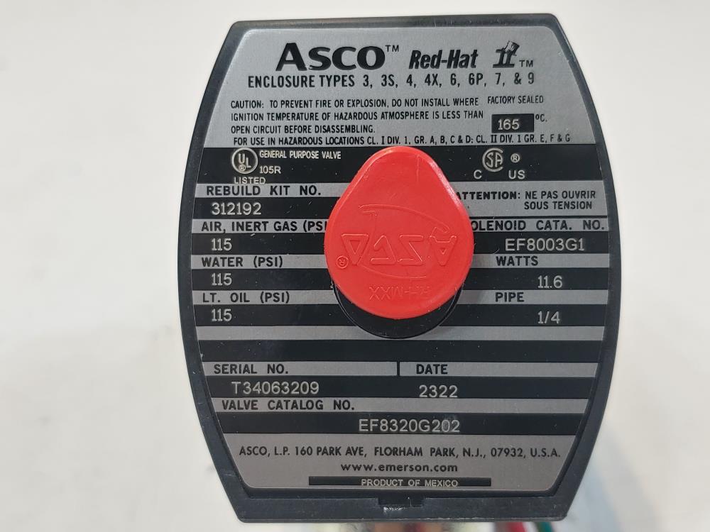 Asco Red-Hat 1/2" EF8320G202/EF8003G1 Solenoid Valve 