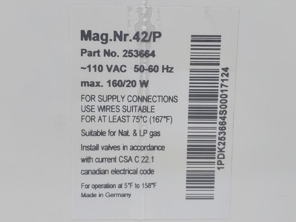 Raypak 014693F Gas Valve Coil - Dungs P/N: 253664 