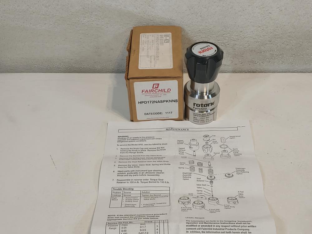 Fairchild HPD High Pressure Regulator HPD172NASPKNNS