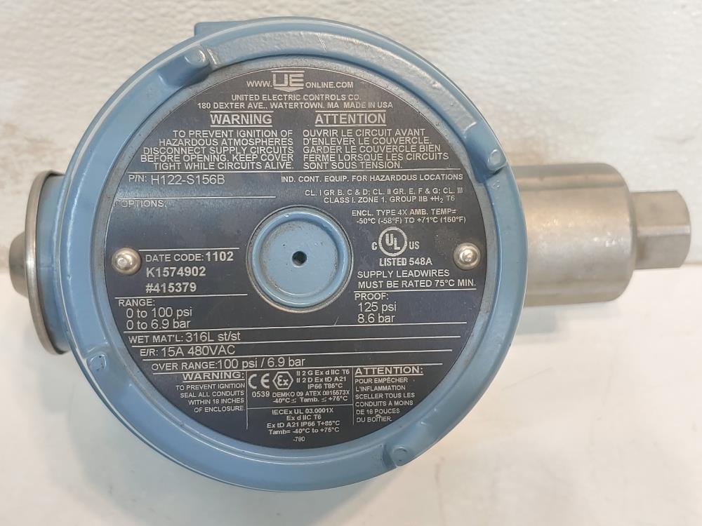 United Electric H122-S156B Pressure Switch