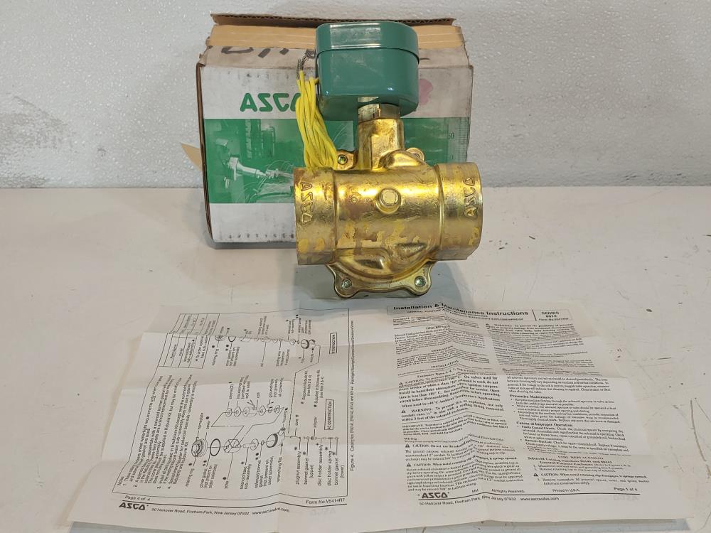 ASCO 1 - 1/2" Brass 2 Way Solenoid Valve 8210D032