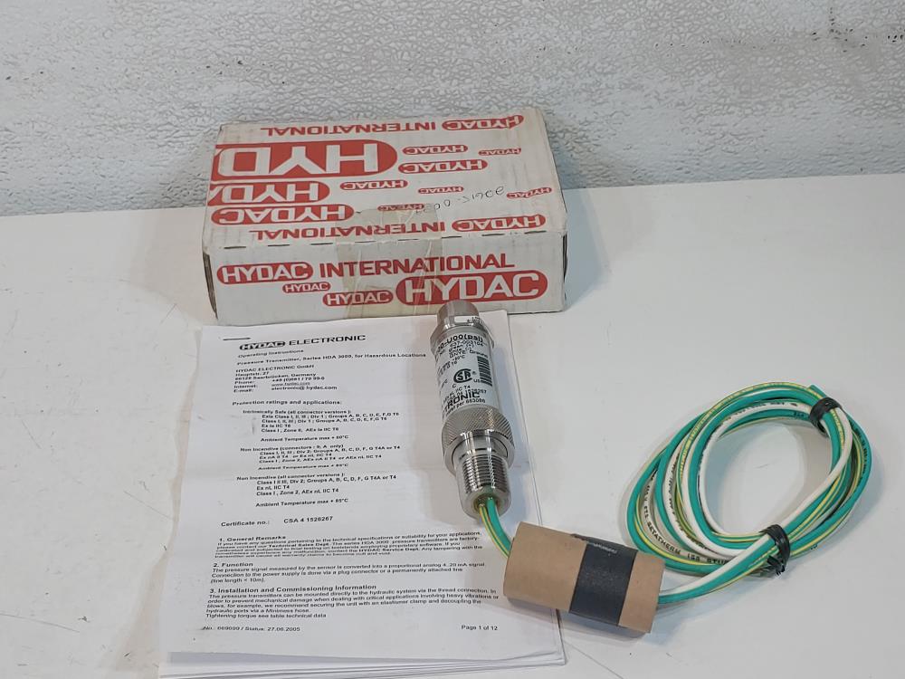 Hydac HDA 37F9-U00 Pressure Transducer Type: 909823
