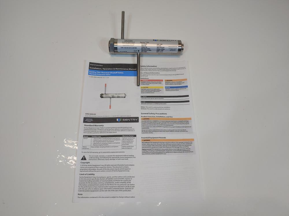 Sentry TSV Thermal Shutoff Valve 7-01137E