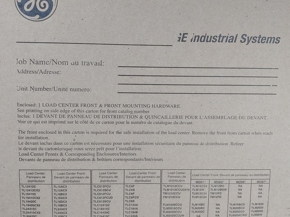 GE PowerMark Gold Main Breaker Load Center 200 AMPS Model# TM1620CCUG