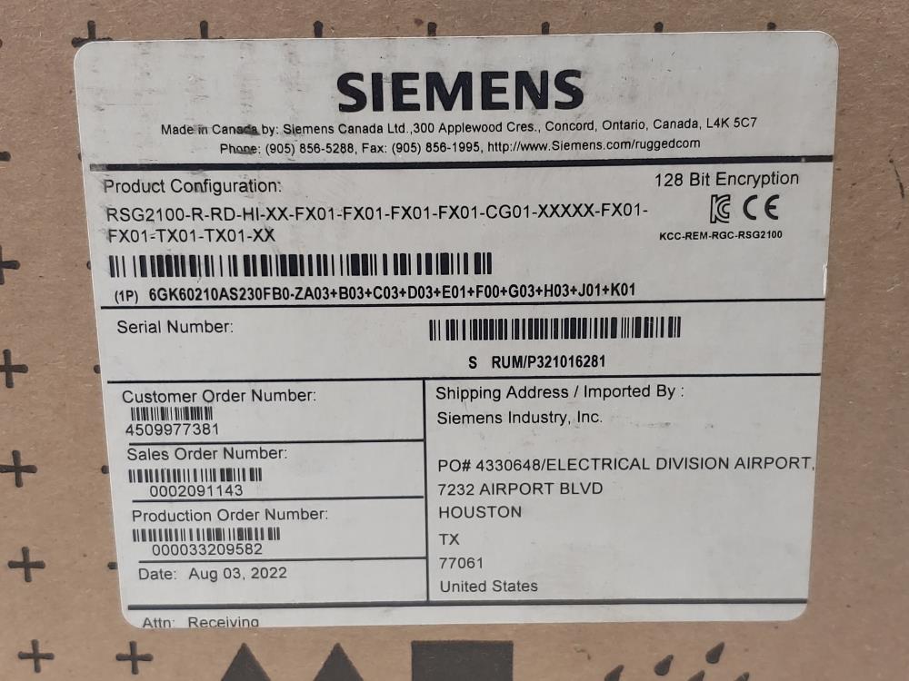 Siemens RUGGEDCOM RSG2100 32M Managed Ethernet Switch 