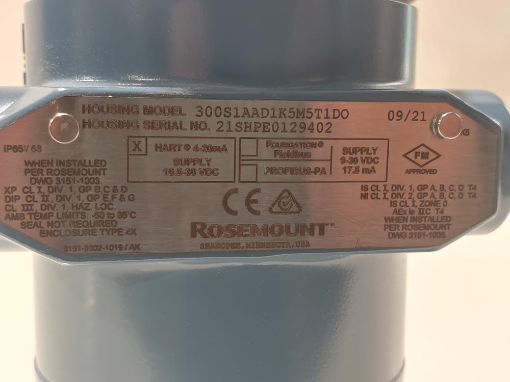 Rosemount 3051S In-Line Pressure Transmitter #3051S1TG1A2A11A1AD1K5M5Q4Q8QTT1DO