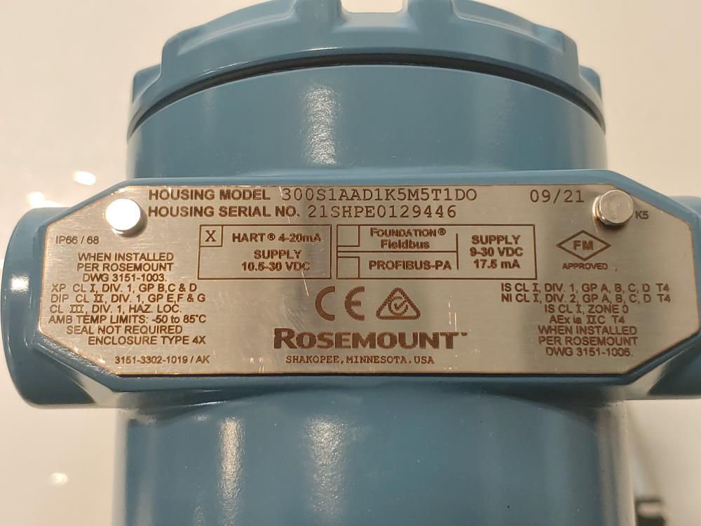 Rosemount 3051S Coplanar Pressure Transmitter 3051S1CD1A2A11A1AD1K5M5Q4Q8QTT1DO